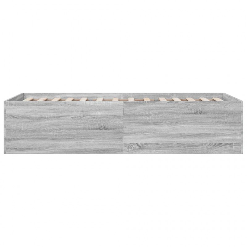 Rama łóżka, szary dąb sonoma, 100x200cm materiał drewnopochodny