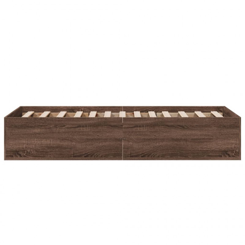 Rama łóżka, brązowy dąb, 90x200 cm, materiał drewnopochodny