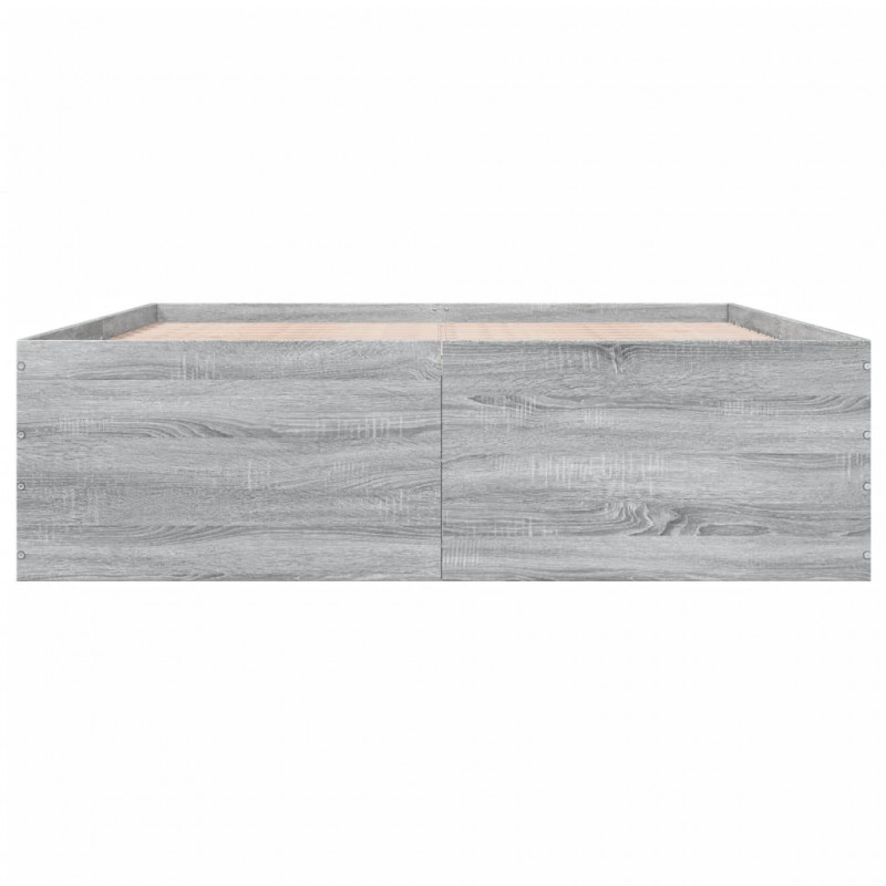 Rama łóżka, szary dąb sonoma, 150x200cm materiał drewnopochodny