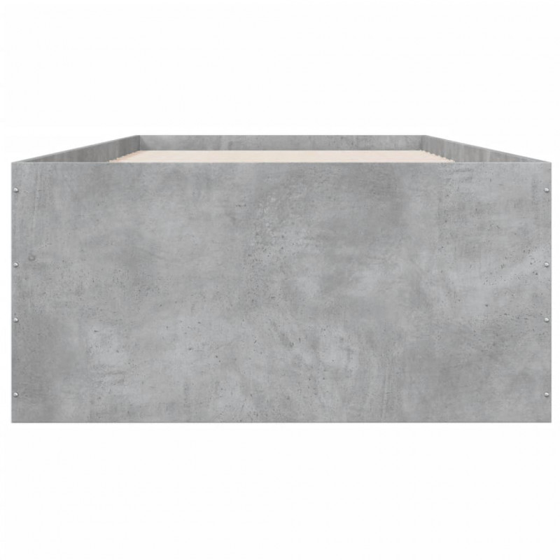 Rama łóżka, szarość betonu, 75x190 cm, materiał drewnopochodny