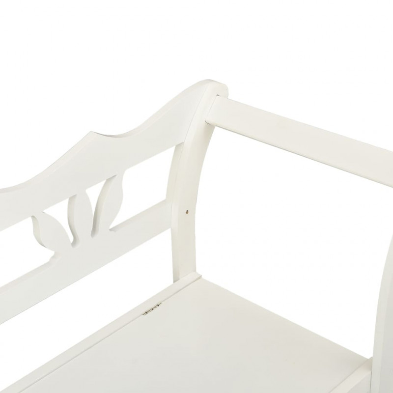 Ławka, biała, 107x45x75,5 cm, lite drewno jodłowe