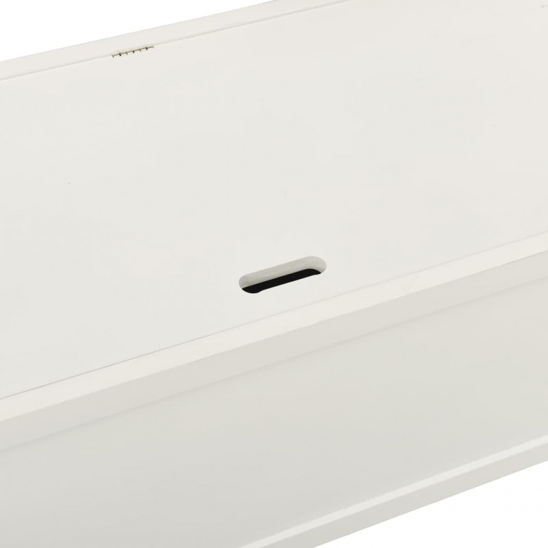 Ławka, biała, 107x45x75,5 cm, lite drewno jodłowe