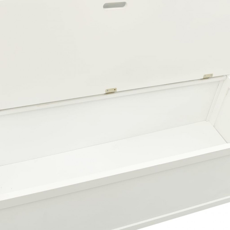 Ławka, biała, 107x45x75,5 cm, lite drewno jodłowe