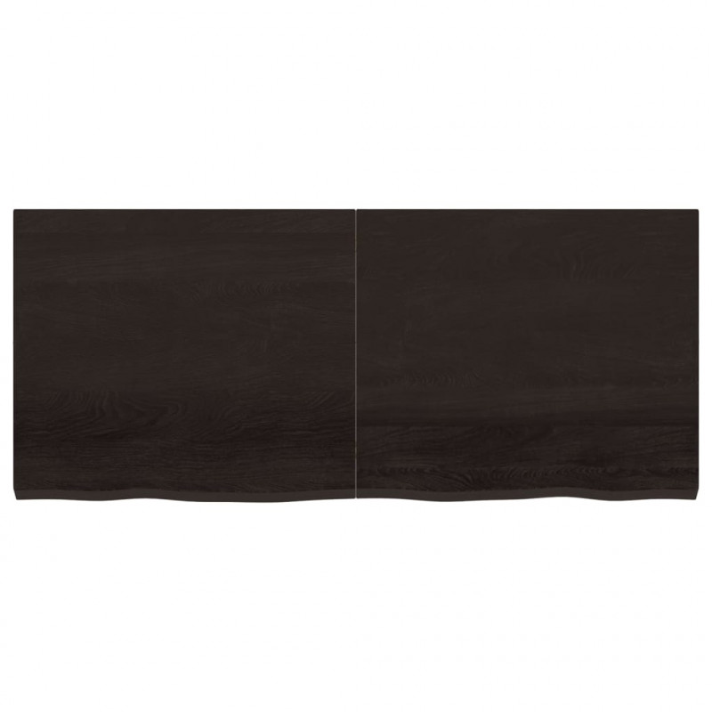 Półka, ciemnobrązowa, 140x60x(2-4) cm, wykończone drewno dębowe