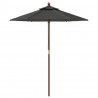 Parasol ogrodowy na drewnianym słupku, antracytowy, 196x231 cm