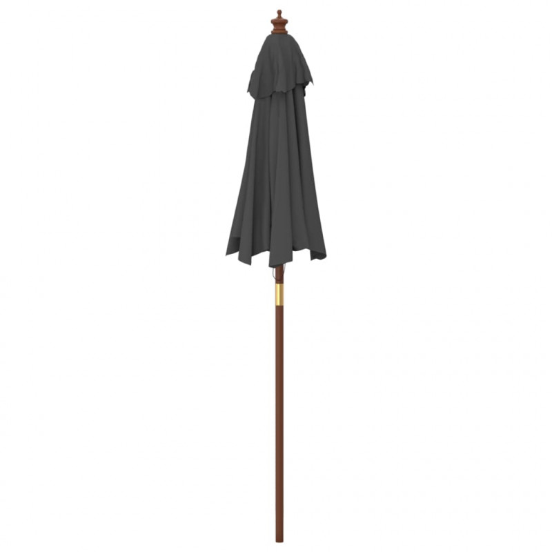 Parasol ogrodowy na drewnianym słupku, antracytowy, 196x231 cm