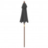 Parasol ogrodowy na drewnianym słupku, antracytowy, 196x231 cm