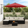 Ścienny parasol ogrodowy z LED, czerwony, 290 cm