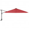 Ścienny parasol ogrodowy z LED, czerwony, 290 cm