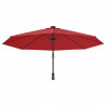 Ścienny parasol ogrodowy z LED, czerwony, 290 cm