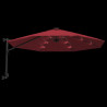 Ścienny parasol ogrodowy z LED, czerwony, 290 cm