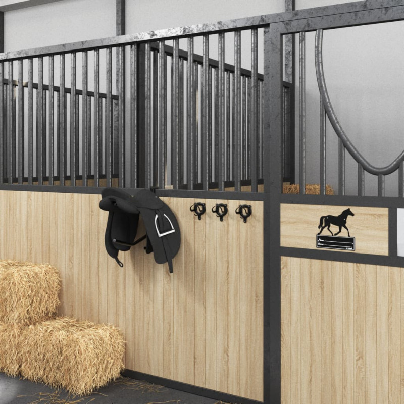 Wieszaki na ogłowia, 3 szt., ścienne, czarne, żelazne