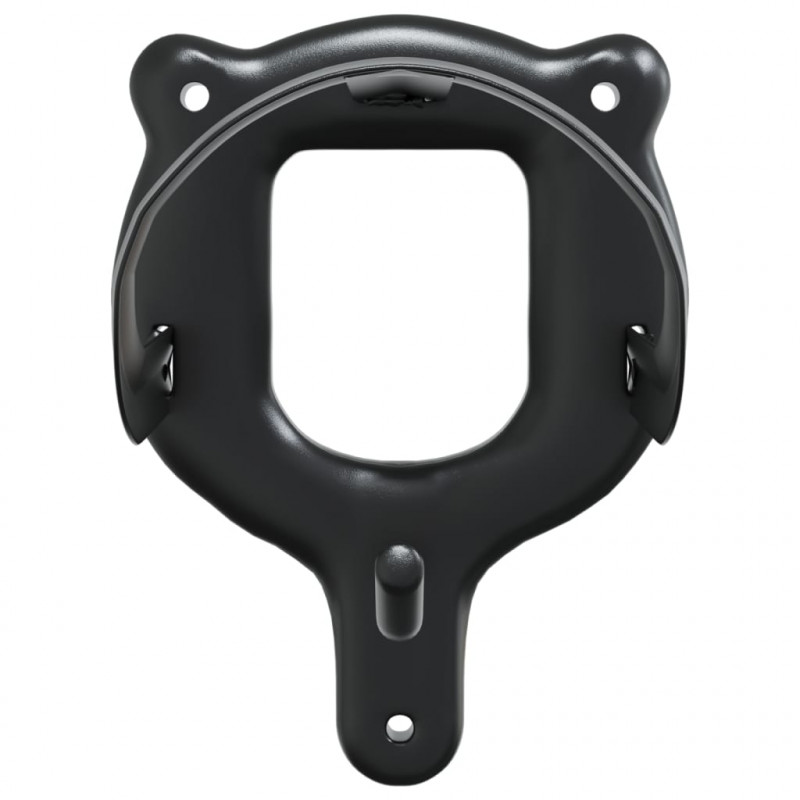 Wieszaki na ogłowia, 3 szt., ścienne, czarne, żelazne