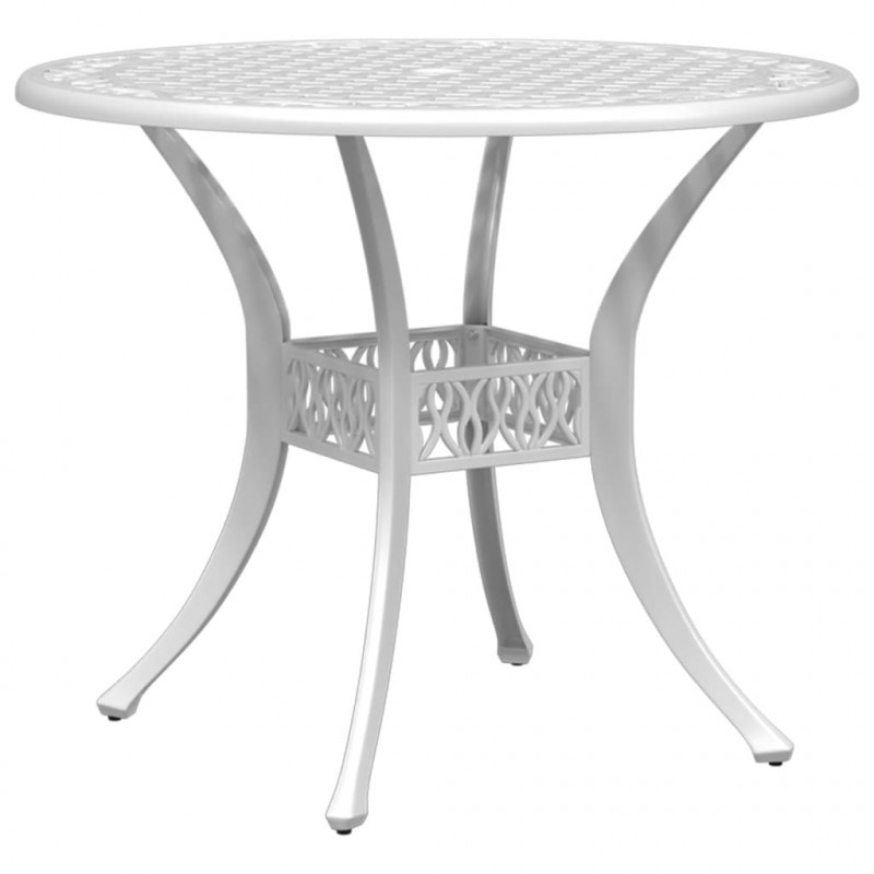 3-częściowy zestaw mebli bistro, biały, odlewane aluminium