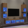 8-częściowy zestaw mebli TV z LED, dąb sonoma