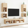 8-częściowy zestaw mebli TV z LED, dąb sonoma