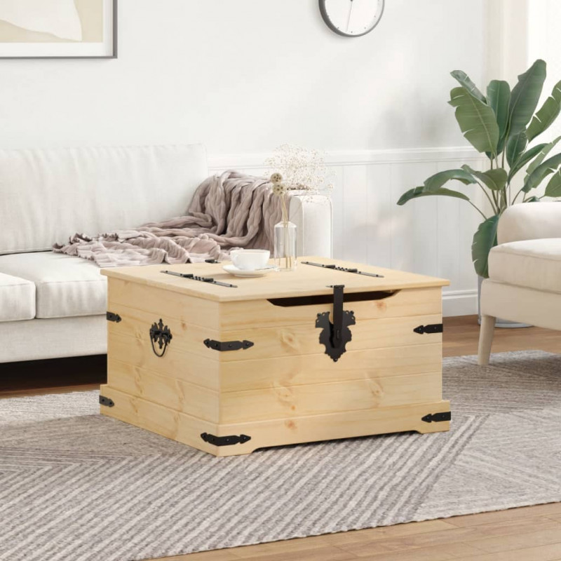 Skrzynia Corona, 78x78x45 cm, lite drewno sosnowe