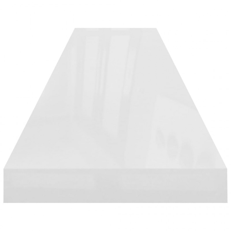 Półka ścienna, wysoki połysk, biała, 120x23,5x3,8 cm, MDF