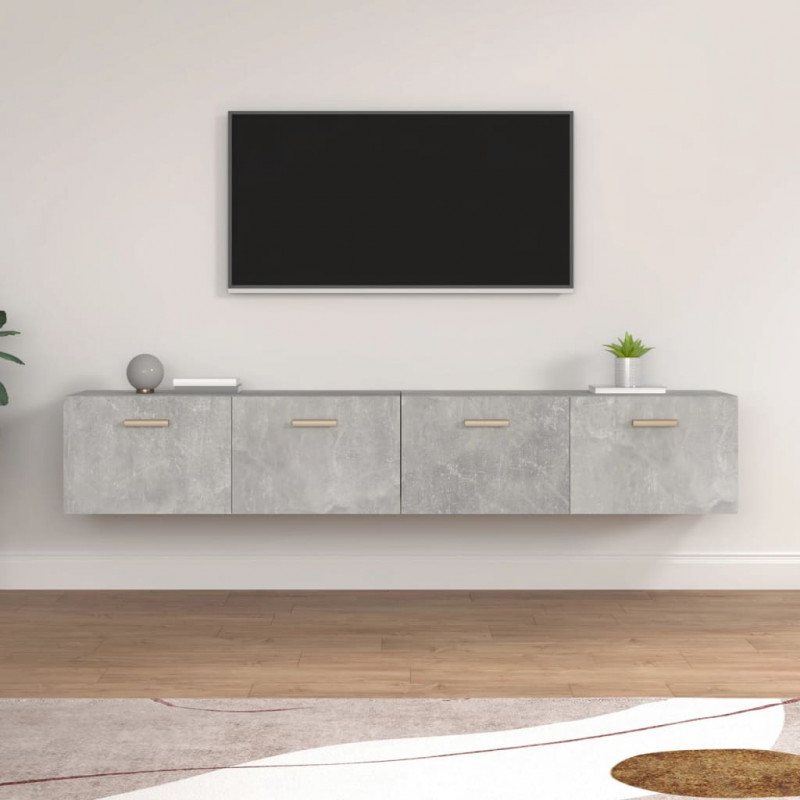 Szafki wiszące, 2 szt., szarość betonu, 100x36,5x35 cm