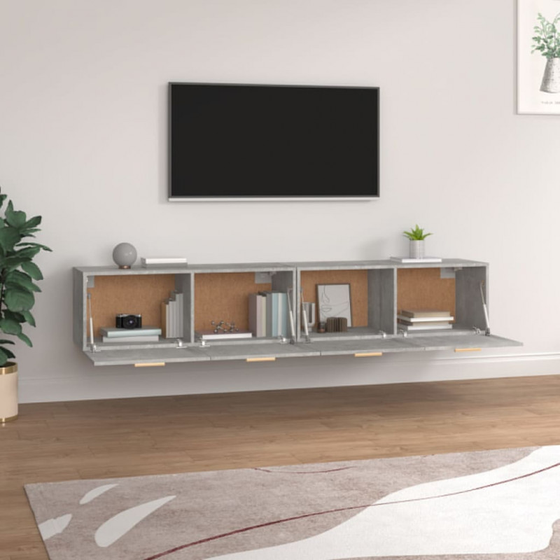 Szafki wiszące, 2 szt., szarość betonu, 100x36,5x35 cm