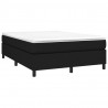 Rama łóżka bez materaca, czarna, 140x190 cm, obita tkaniną