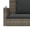 Ławka bujana z poduszkami, szara, 119x56x48 cm, polirattan