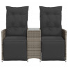 Rozkładana sofa ogrodowa dla 2 os., ze stolikiem, szara