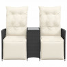 Rozkładana sofa ogrodowa dla 2 os., ze stolikiem, czarna