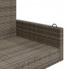 Ławka bujana, szara, 119x56x48 cm, polirattan