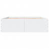 Rama łóżka, biała, 150x200 cm, materiał drewnopochodny