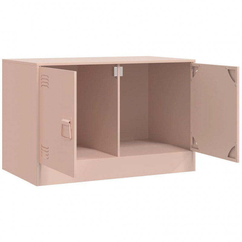 Szafka pod telewizor, różowa, 67x39x44 cm, stalowa