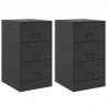 Szafki nocne, 2 szt., czarne, 34,5x39x62 cm, stal