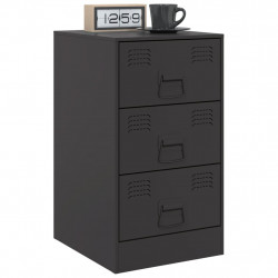 Szafki nocne, 2 szt., czarne, 34,5x39x62 cm, stal