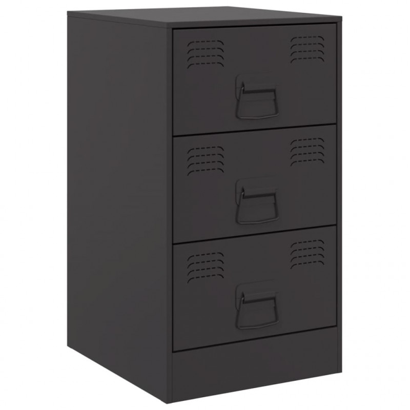 Szafki nocne, 2 szt., czarne, 34,5x39x62 cm, stal