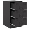 Szafki nocne, 2 szt., czarne, 34,5x39x62 cm, stal