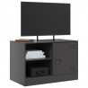 Szafki pod telewizor, 2 szt., czarne, 67x39x44 cm, stalowe