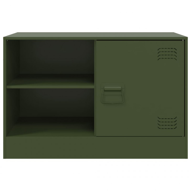Szafka pod telewizor, oliwkowa, 67x39x44 cm, stalowa