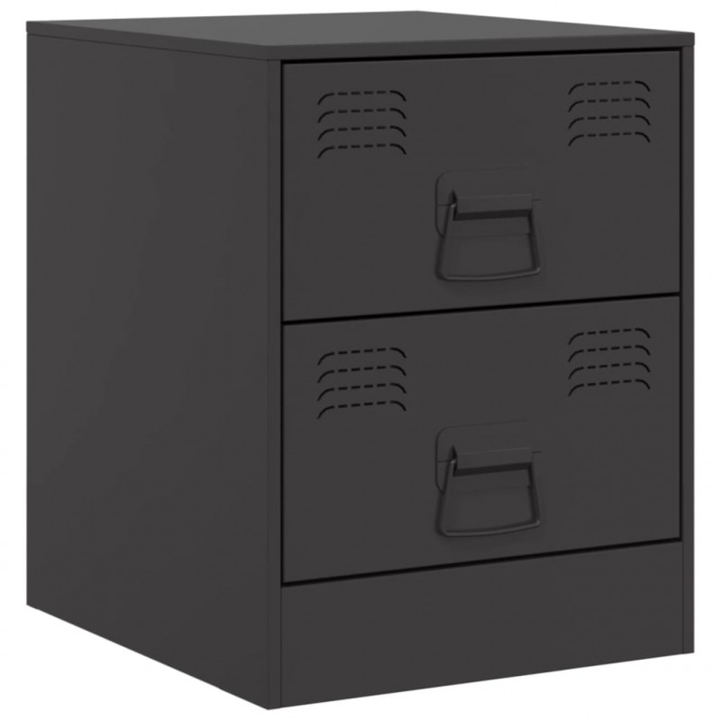 Szafka nocna, czarna, 34,5x39x44 cm, stal