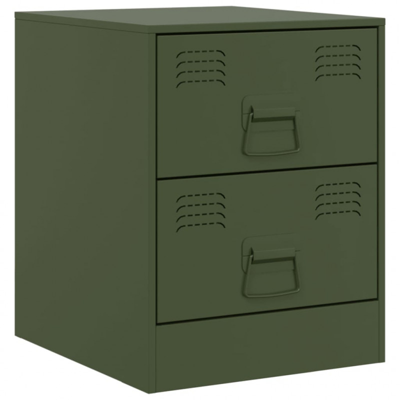 Szafka nocna, zielona, 34,5x39x44 cm, stal