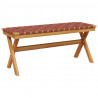 Ławka ogrodowa, czerwona, drewno akacjowe i tkanina