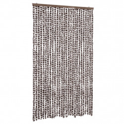 Zasłona przeciwko owadom, brązowo-biała, 118x220 cm, szenil
