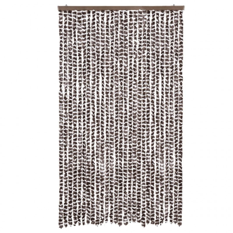 Zasłona przeciwko owadom, brązowo-biała, 118x220 cm, szenil
