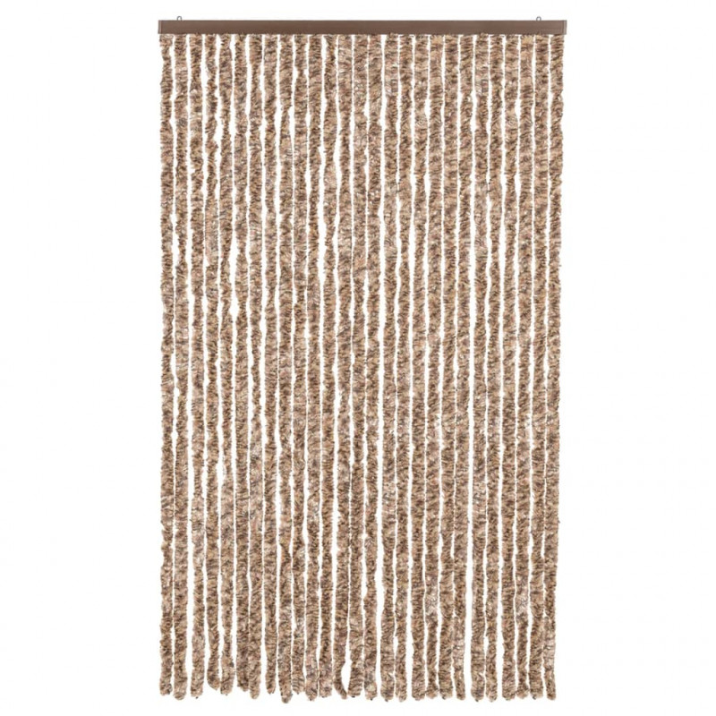 Zasłona przeciwko owadom, beż i ciemny brąz, 118x220 cm, szenil