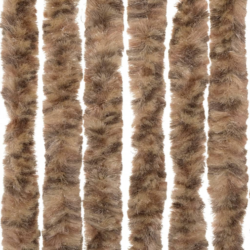 Zasłona przeciwko owadom, beż i ciemny brąz, 118x220 cm, szenil