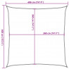 Żagiel przeciwsłoneczny, 160 g/m², niebieski, 4x4 m, HDPE