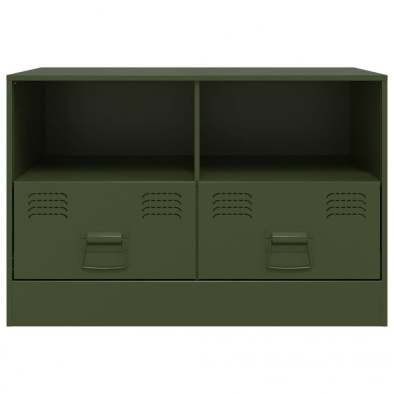 Szafki pod telewizor, 2 szt., oliwkowe, 67x39x44 cm, stalowe