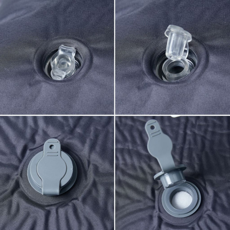 Materac samopompujący z poduszką, 1-osobowy, szary