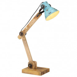 Lampa stołowa, 25 W, postarzany niebieski, 23x18x96 cm, E27