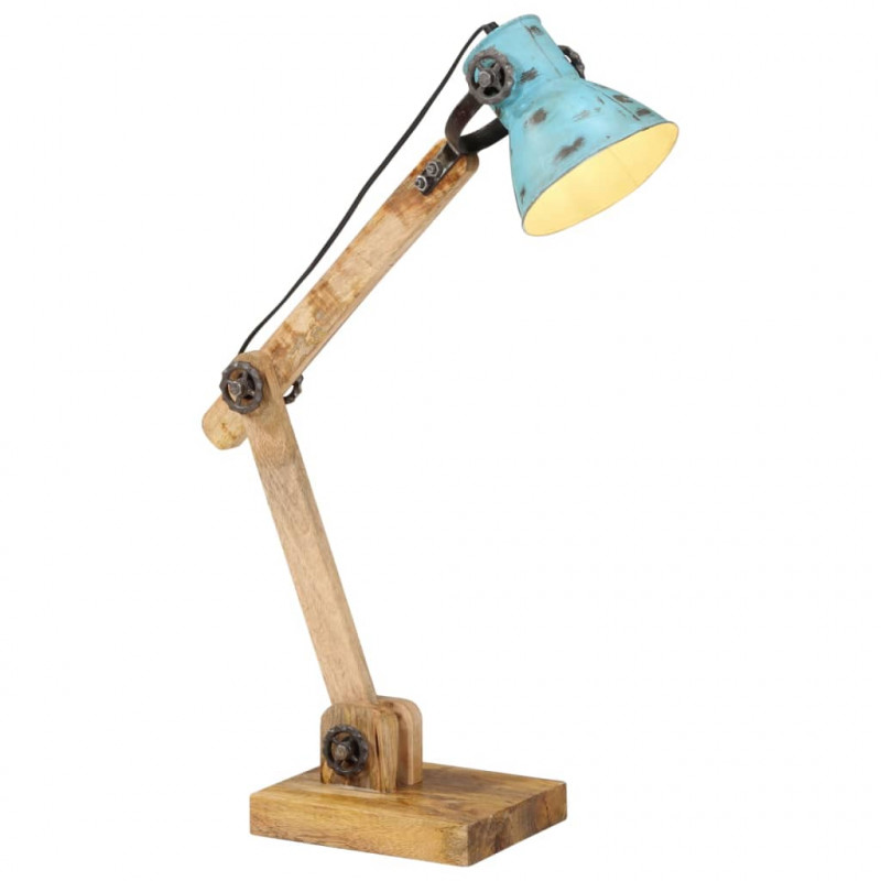 Lampa stołowa, 25 W, postarzany niebieski, 23x18x96 cm, E27