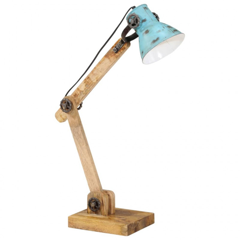 Lampa stołowa, 25 W, postarzany niebieski, 23x18x96 cm, E27